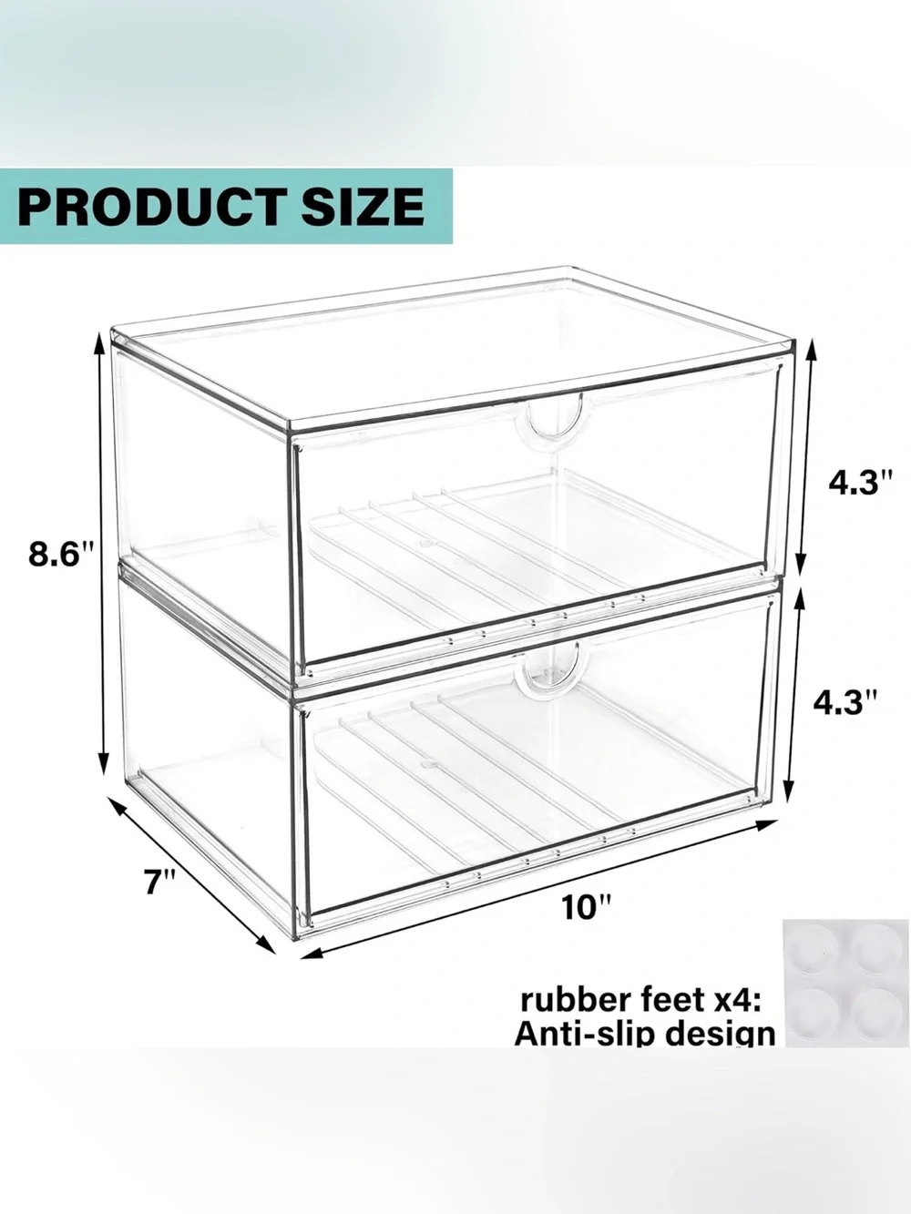 2-Drawer Stackable Acrylic Organizer